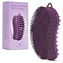 MainBasics Silicone Body Scrubber Dual-Sided Shower Loofah and Scalp Scrubber (Purple, Scalp)