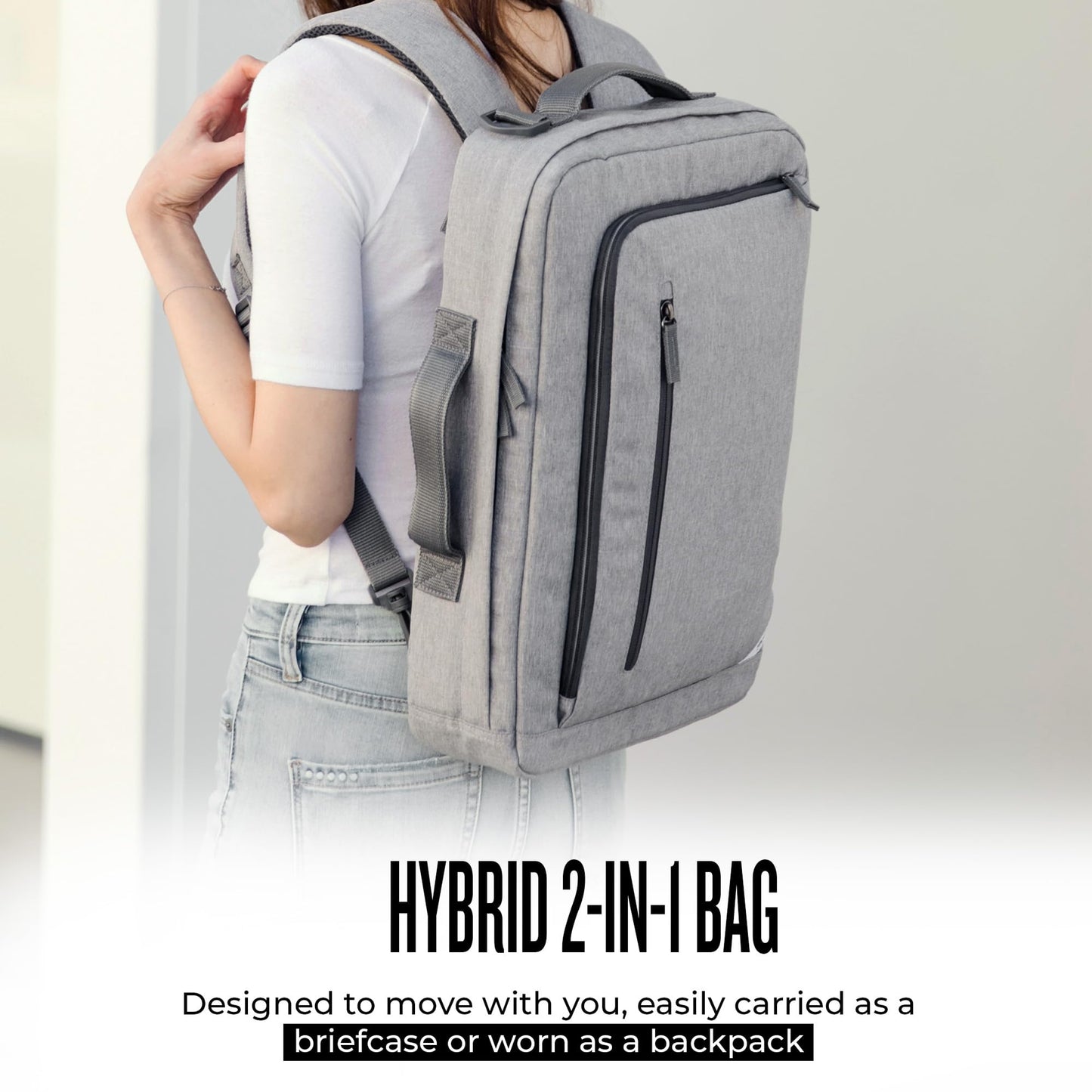 Solo New York Backpack Briefcase - Laptop Carrying Bag for Women & Men, Fits 15.6" Computer, Brief for Travel & Work, Front Zippered Pocket