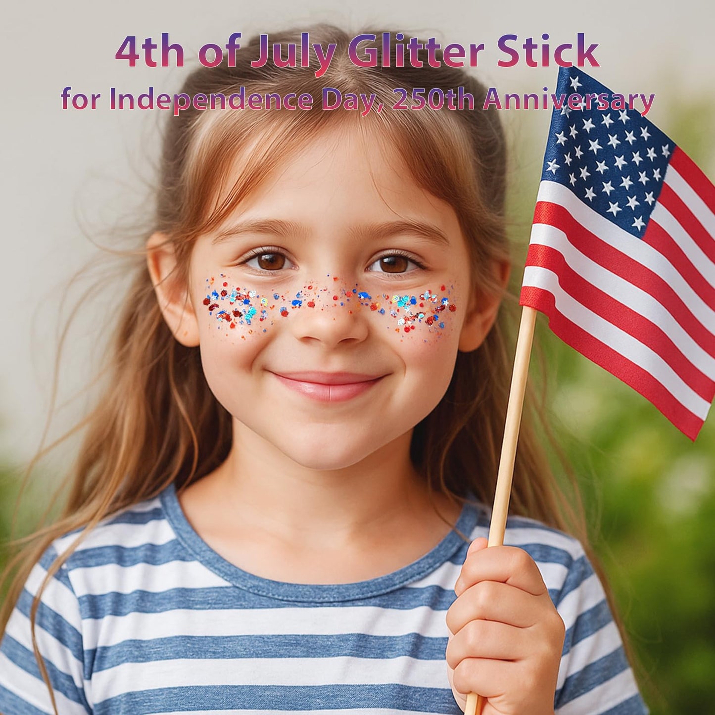 Mysense Patriotic Red White and Blue Body Glitter Stick,4th of July Accessories,Sparkling Face Hair Glitter for 4th of July Outfits Women Beauty and Personal Care Mysense