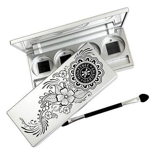 Honeybee Gardens Refillable Pressed Eye Shadow Quad Compact, Holds Up To Four Eye Shadow Colors, Fits 26mm or Smaller Pan, Customizable Travel Eye