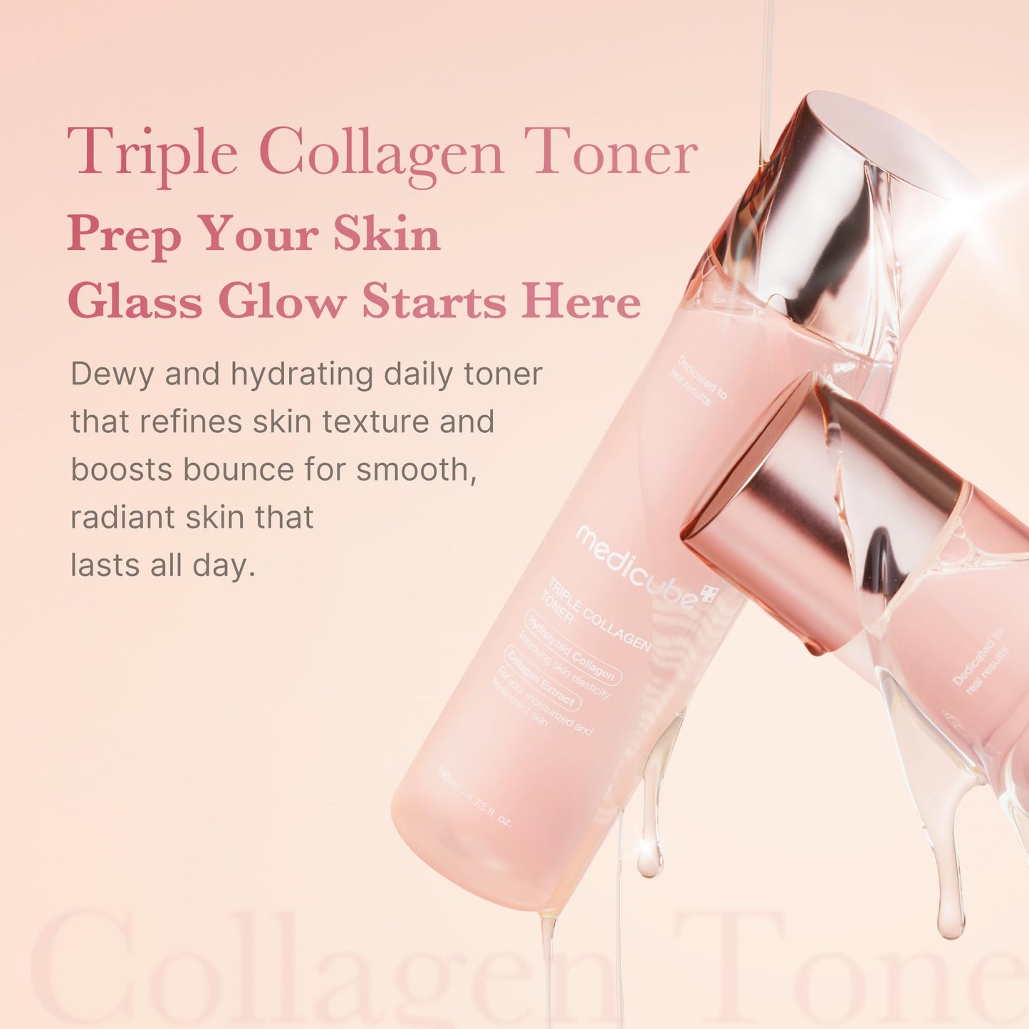 Medicube Triple Collagen Toner - Hydrolyzed, Atelo, & Soluble Collagen for Deep Hydration & Plump Skin - Fast-Absorbing Formula for All-Day Beauty and Personal Care medicube