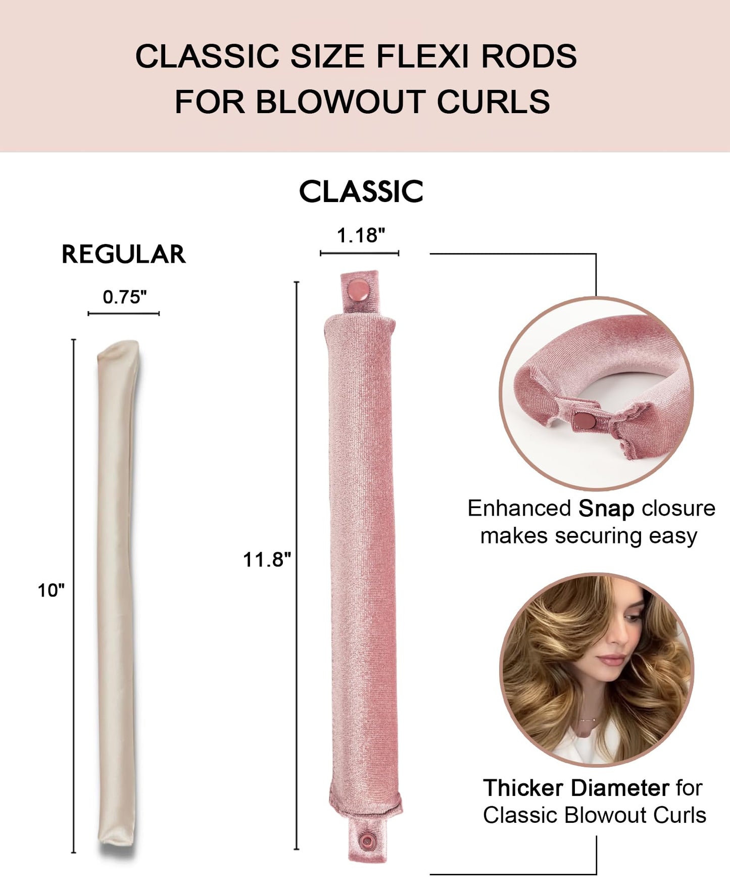 Classic Heatless Curls Overnight Rods - Upgraded Directional Grip Velvet Heatless Hair Curler to Sleep in No Heat Heatless Curling Flexi Rods Foam Beauty and Personal Care RIFFIN