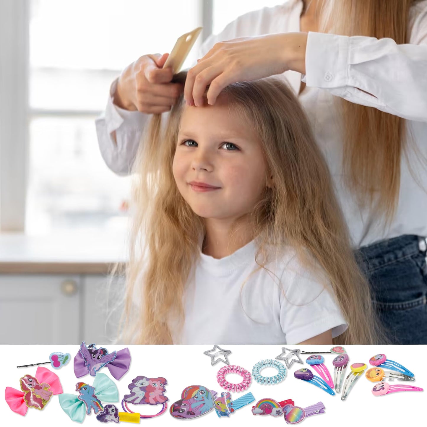 My Little Pony - Townley Girl Hair Accessories Kit|Gift Set for Kids Girls|Ages 3+ (22 Pcs) Including Hair Bow, Coils, Hair Clips, Hair Pins and More
