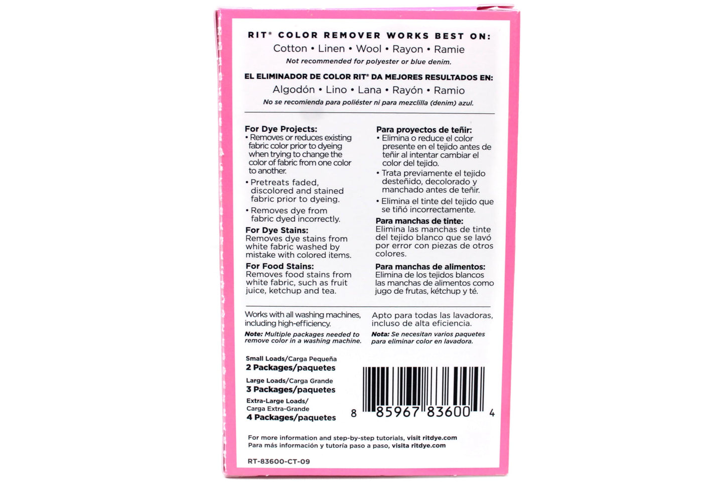 Rit 0340179 Dye Powder-Color Remover, by The by The Yard (Pack of 3)