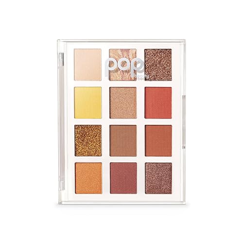 POP Beauty LIGHTSHOW PALETTE | FIRE FIT - Eyeshadow Palette, 12 Shades, Complementary Colours, Multi-Textured, Richly-Pigmented | Matte, Metallic