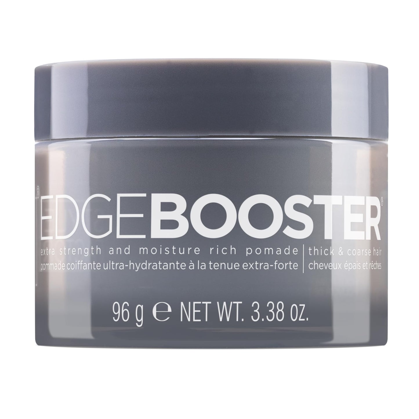Style Factor Edge Booster Extra Strength & Moisture Rich Pomade | Strong Hold Edge Control Gel for Thick & Coarse Hair | High Shine, Non-Greasy