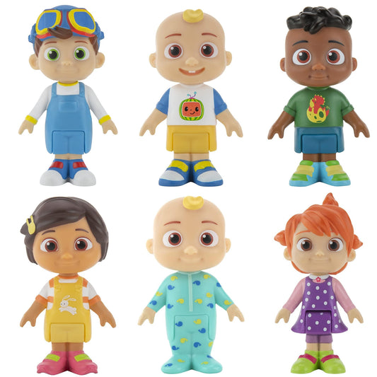 CoComelon Official Friends & Family 6-Pack – 3" Figures Includes Baby JJ (Tee & Onesie), Tomtom, YoYo, Cody & Nina, Toys for Toddlers