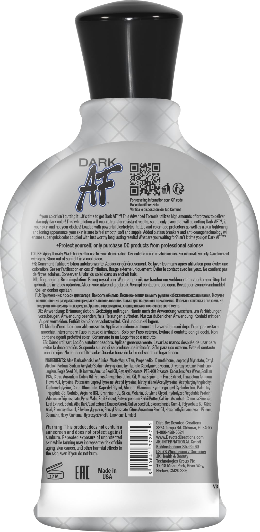 Devoted Creations Dark AF - Dark Tanning 12.25 oz.