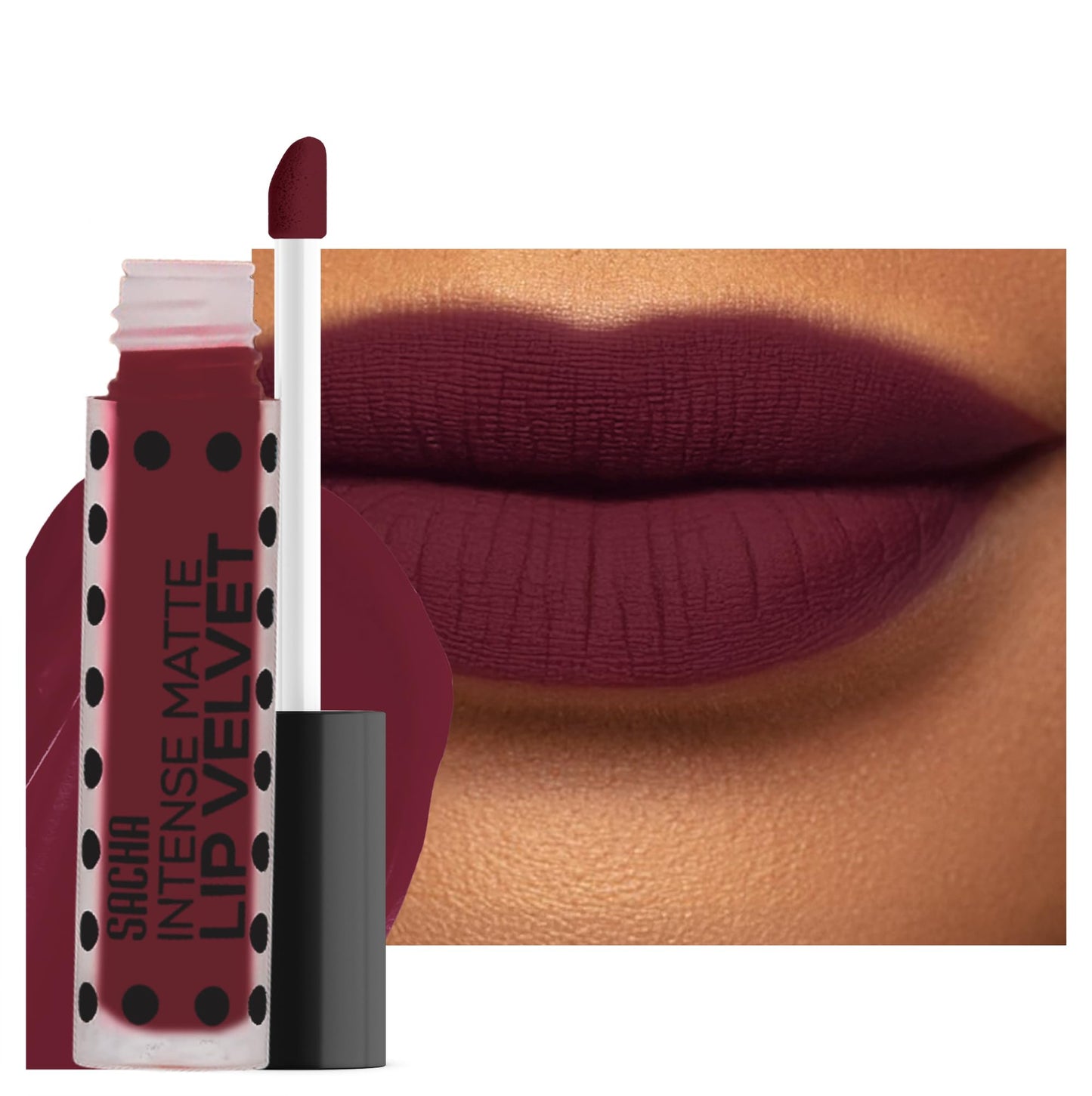 Sacha Cosmetics Intense Matte Lip Velvet Liquid Lipstick, Long-Lasting Velvet Matte Finish, 0.2 fl oz Show Some Attitude