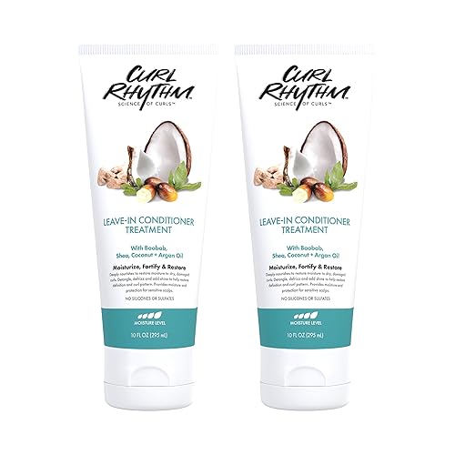 Curl Rhythm Leave-in Conditioner Treatment - Leave-in Conditioner for Curly Hair - Hair Moisturizer with Shea, Coconut, and Argan Oil - 2 pc