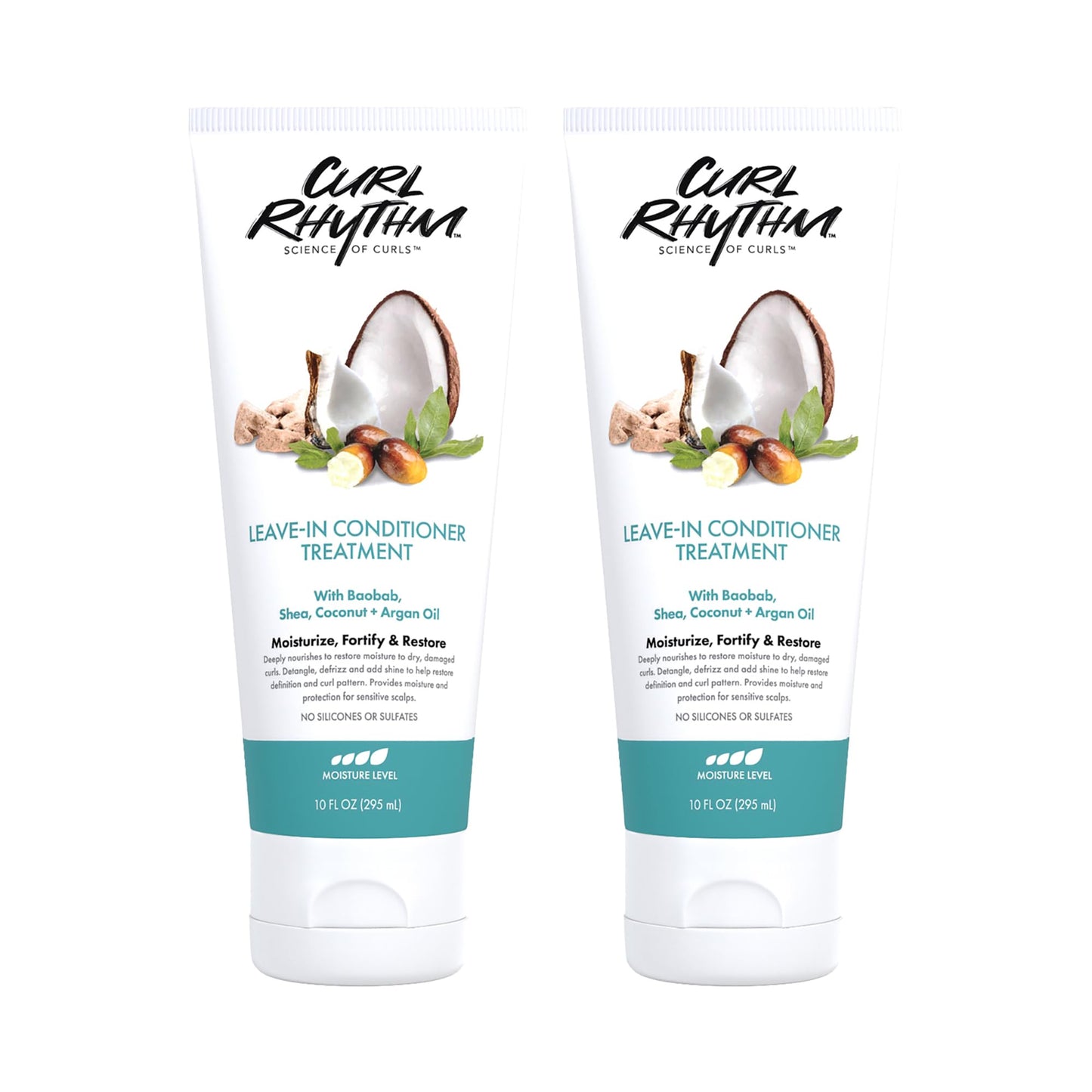 Curl Rhythm Leave-in Conditioner Treatment - Leave-in Conditioner for Curly Hair - Hair Moisturizer with Shea, Coconut, and Argan Oil - 2 pc
