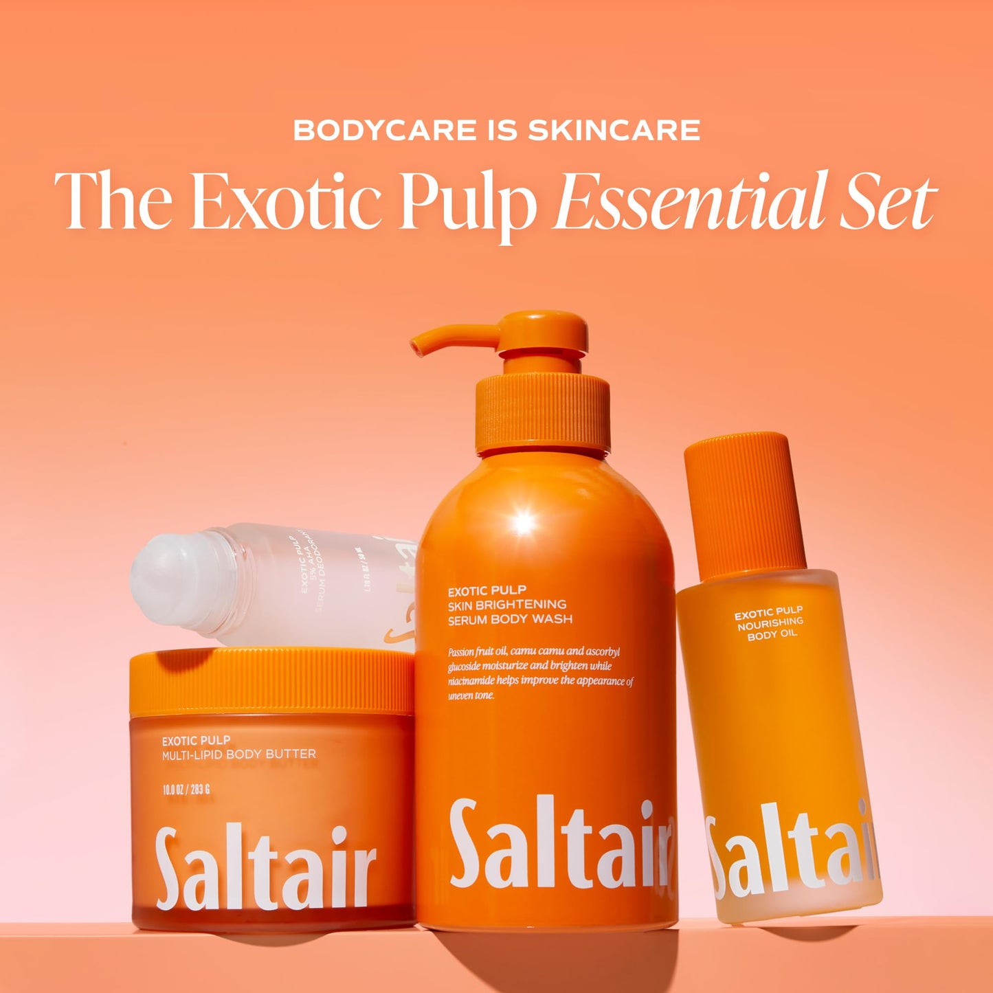 Saltair Body Wash 2-Pack - Moisturizing Body Wash with Niacinamide & Vitamin C - Scented Shower Gel for Women and Men - Exotic Pulp Scent, 2x 17oz Beauty & Personal Care Saltair