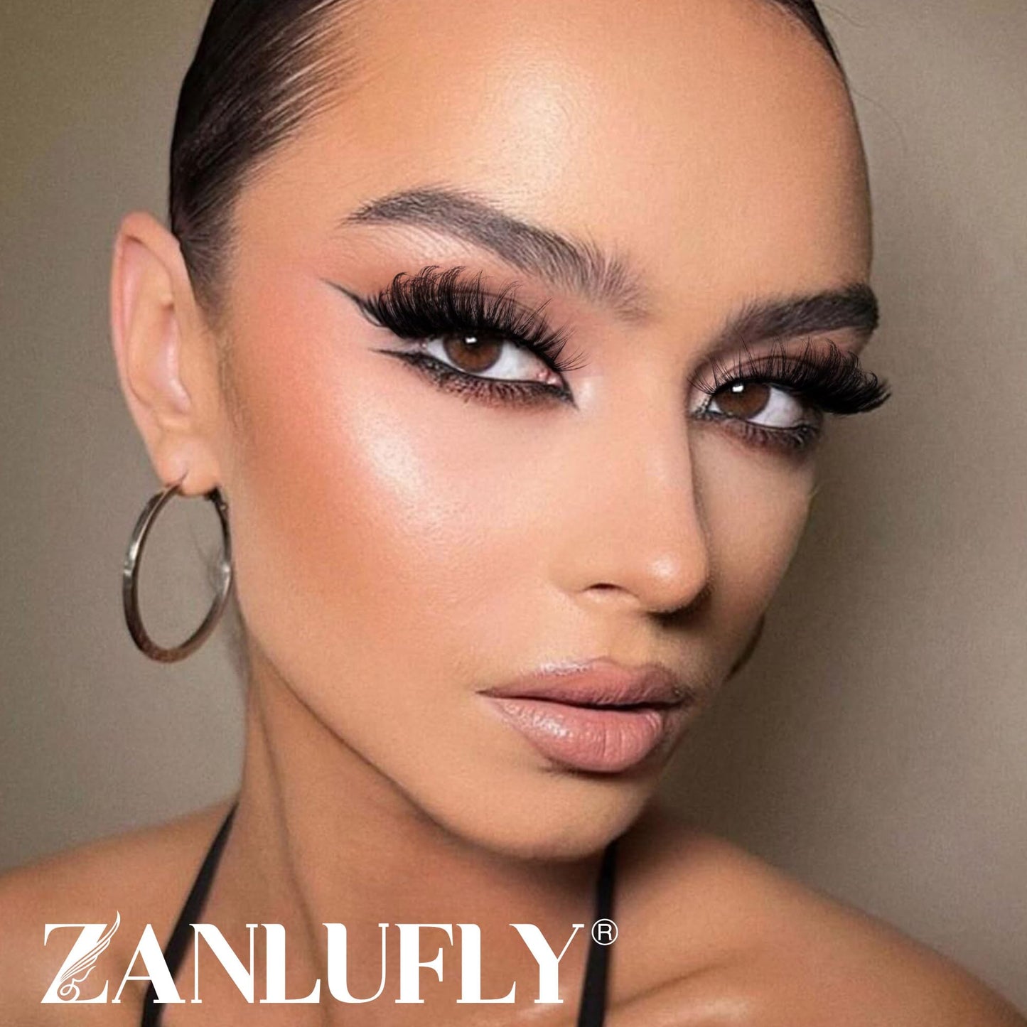 Zanlufly False Eyelashes Russian Strip Cat Eye Faux Mink D Curl Fluffy Fake Lashes Look Like Extension Long Strip Wispy Beauty and Personal Care zanlufly