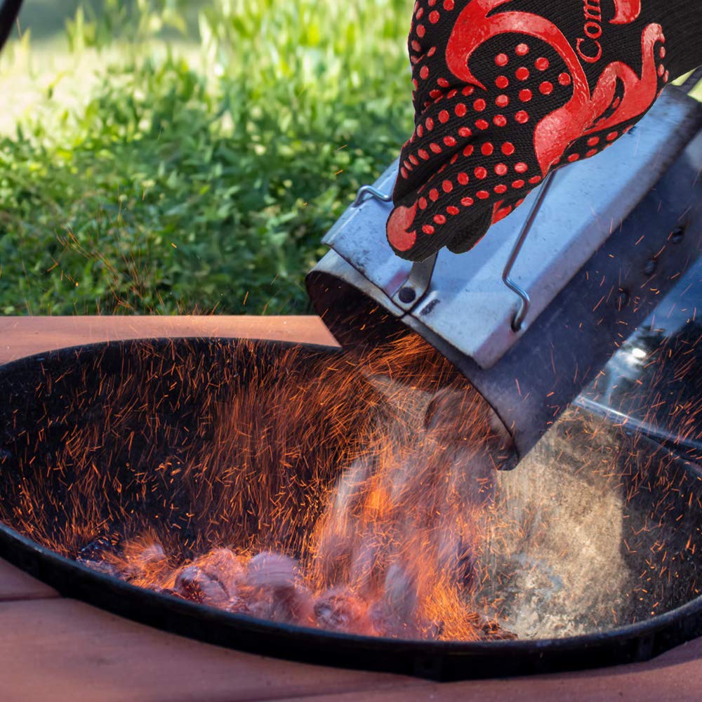 Comsmart BBQ Gloves – 1472°F Heat Resistant, Silicone Non-Slip Oven & Grill Gloves for Barbecue, Cooking, Baking, Cutting