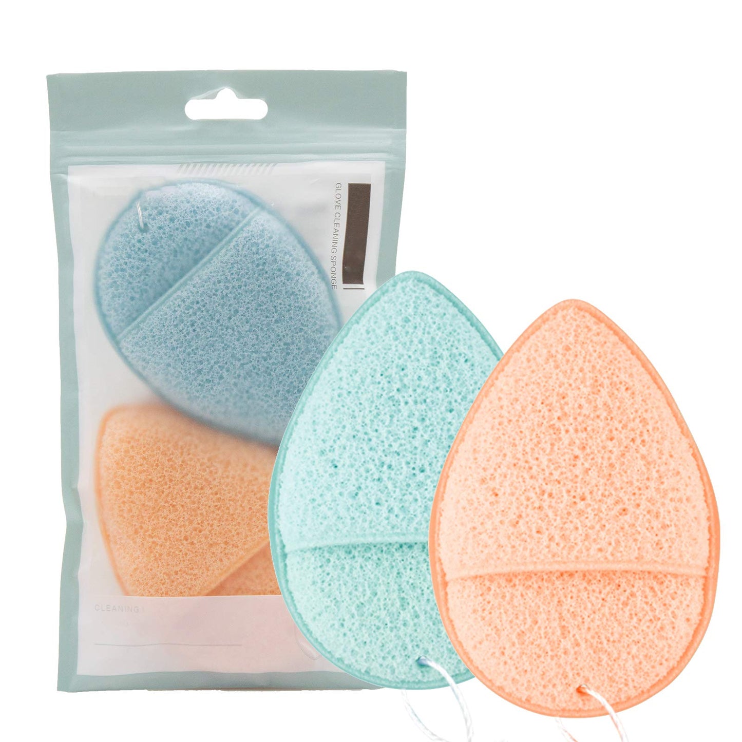 DAGEDA 2 PCS Konjac Facial Sponge, Deep Pore Cleansing and Exfoliating Blackheads, Daily Facial Cleansing, Makeup Remover, Glove Bath Sponge, Suitable