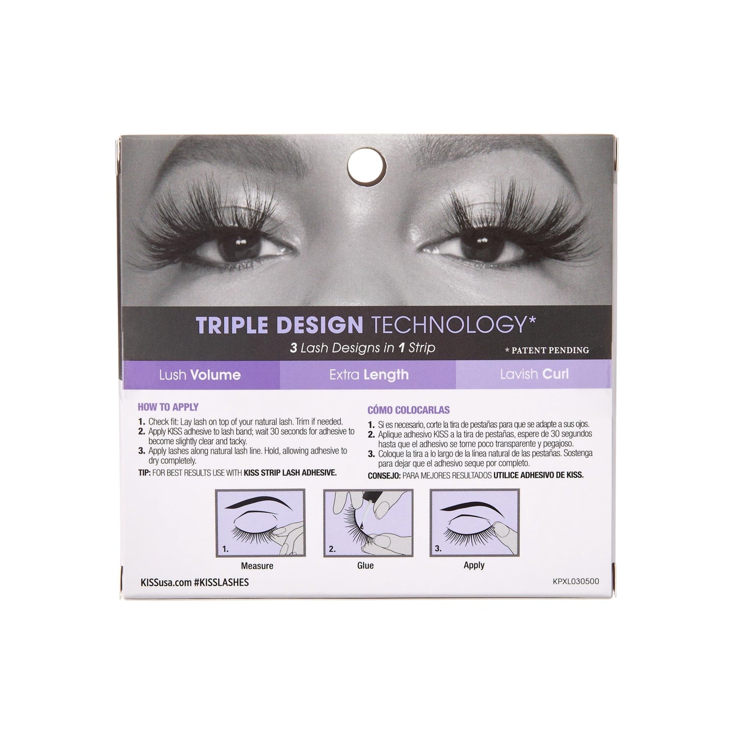 KISS Lash Couture Triple Push Up XL Collection False Eyelashes, 3D Volume in Extra Long Length with Triple Design Technology, Cruelty-Free