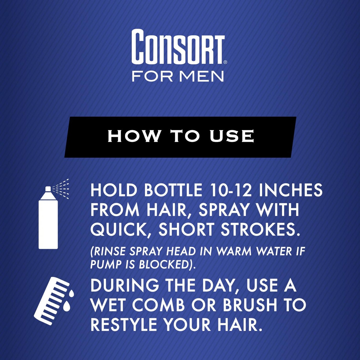Consort Extra Hold Non-Aerosol Hair Spray Pump for Men, Unscented, Fast Drying, Not Sticky or Stiff, 8 oz
