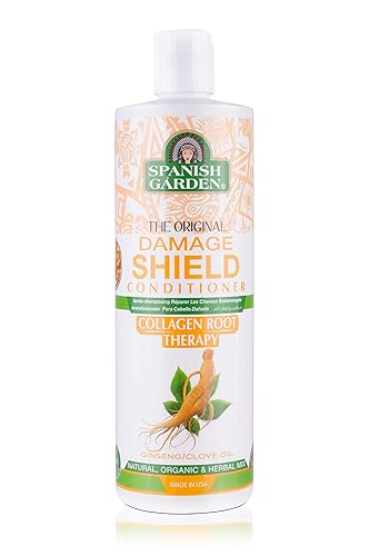 Spanish Garden Damage Shield Conditioner| Collagen Root Therapy with Organic Oils, Natural Vitamins, and Herbal Extracts | For Weak & Fragile Hair, 16