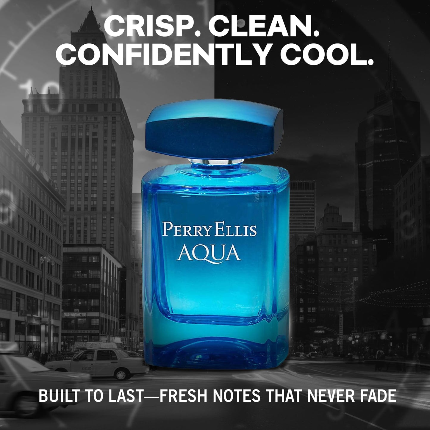 Perry Ellis Aqua Eau De Toilette Spray for Men - Mens Cologne, Long Lasting Perfume, EDT, Fragrance with Notes of Bergamot, Wood Notes & Musk - 3.4 fl