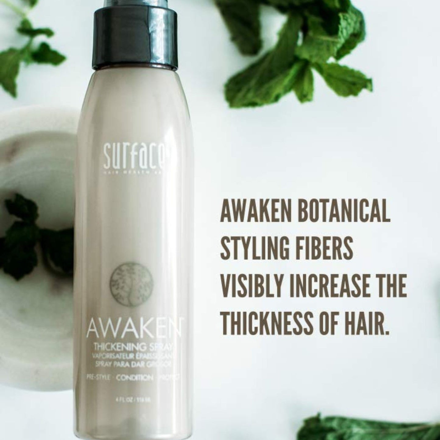 SURFACE Hair - Awaken Thickening Spray, Pre-Style Conditioning and Protection, 4 Fl. Oz.