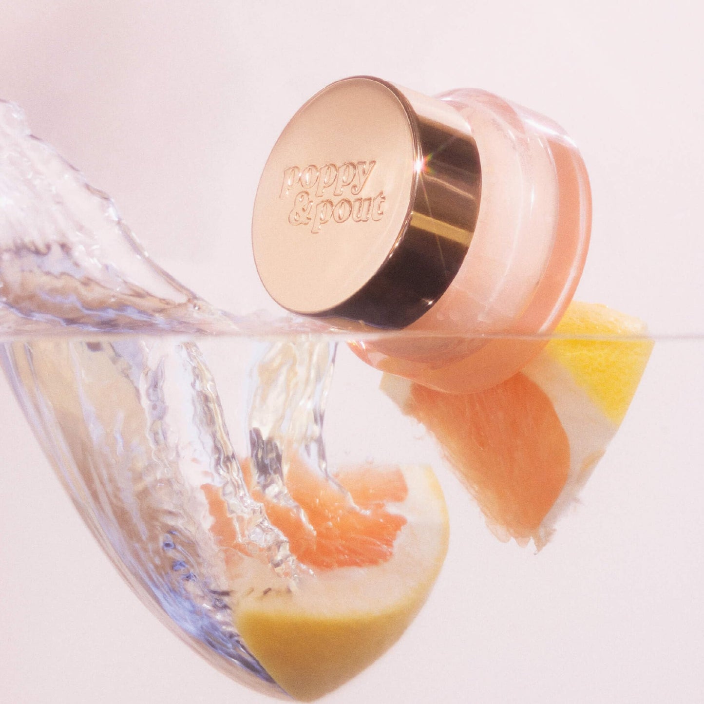 Poppy & Pout Pink Grapefruit Overnight Lip Mask - Moisturizing Lip Treatment with Shea Butter & Beeswax - Cruelty Free, Recyclable Glass Jar (0.65 oz)