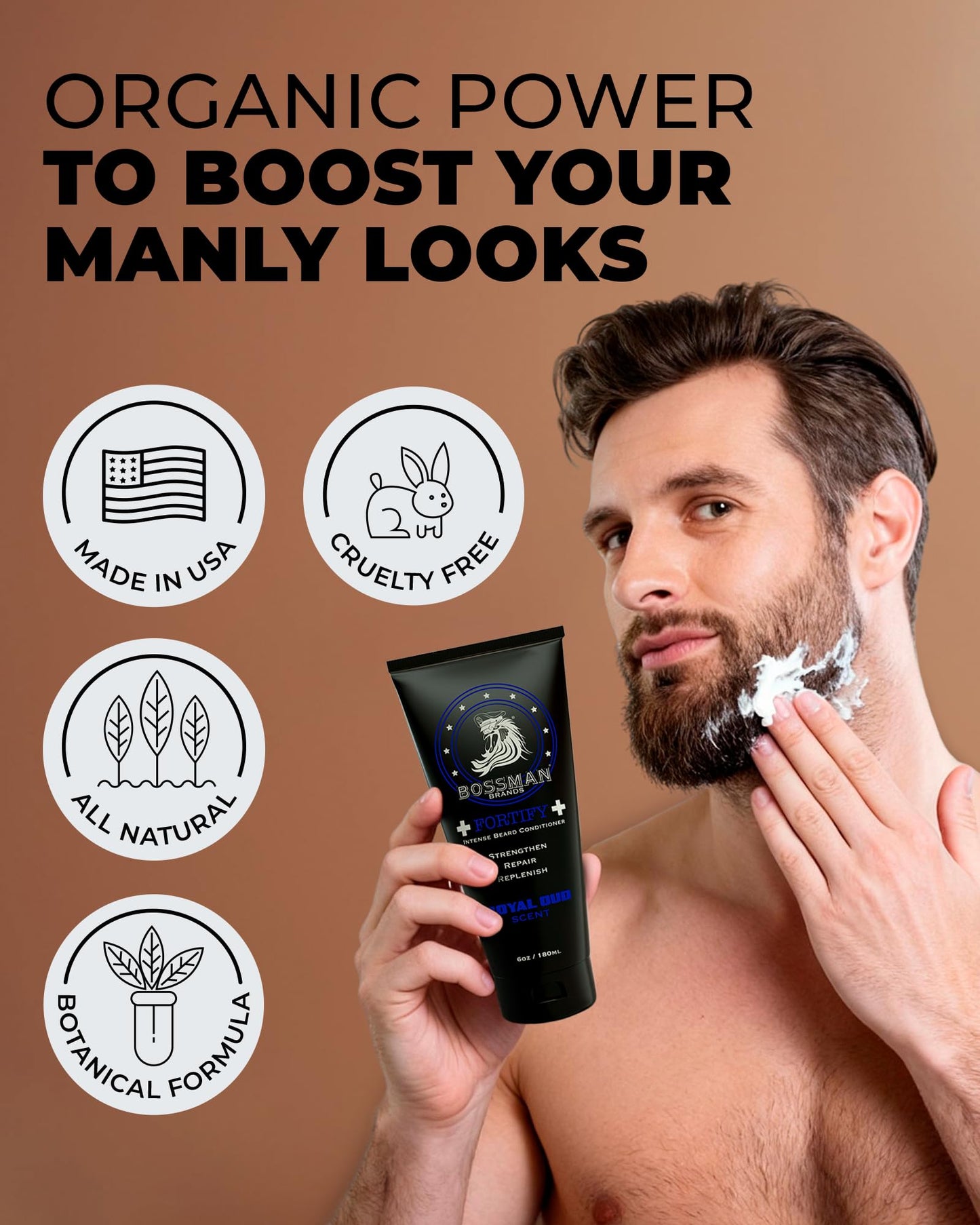 Bossman Essentials Beard Kit for Men, Set of 3 - Beard Oil Jelly, Fortifying Conditioner Cream, Beard Balm - Grooming Growth Care Accessories - Gift