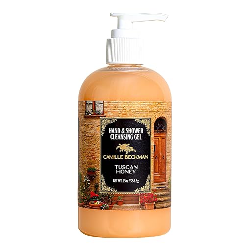 Camille Beckman Hand and Shower Cleansing Gel, Tuscan Honey, 13 Ounce