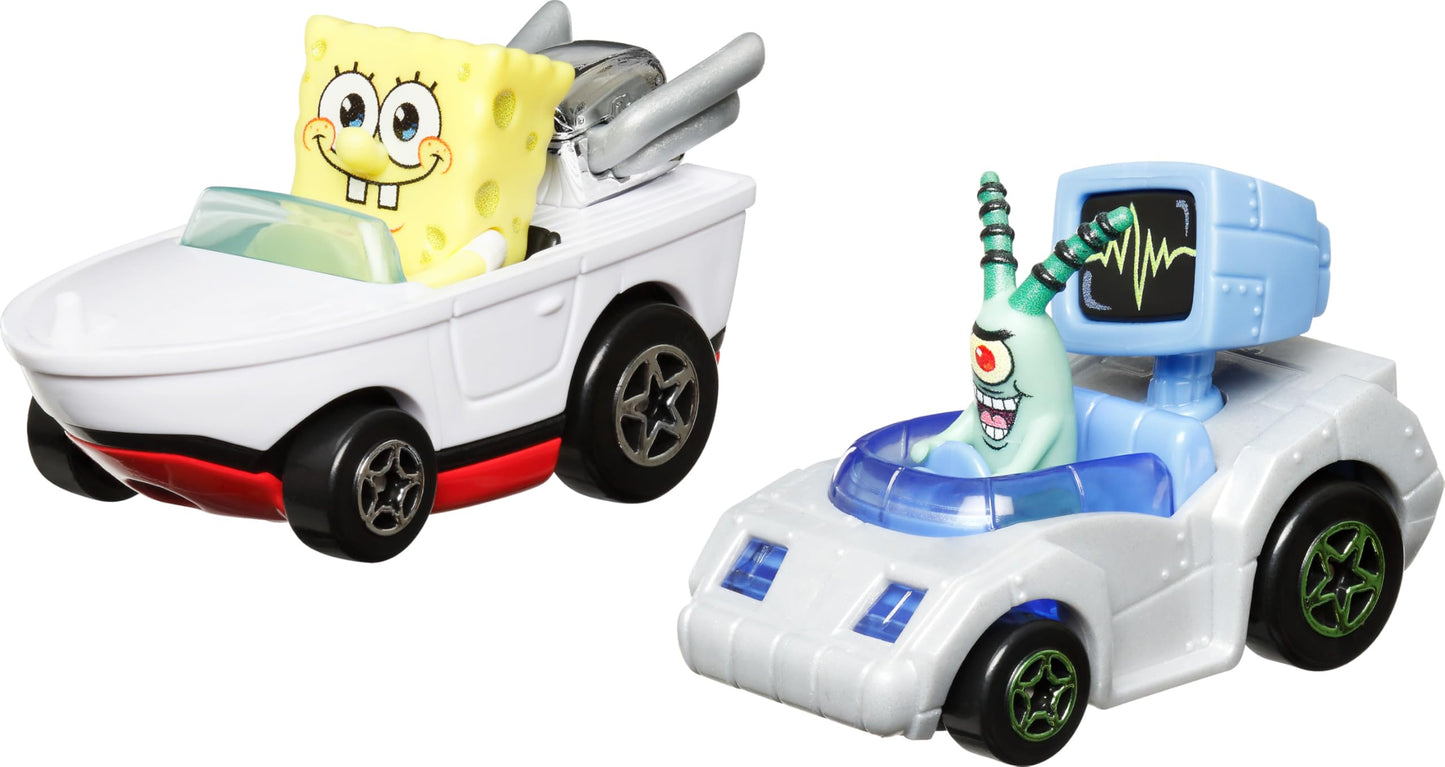 Hot Wheels Toy Cars, Set of 2 RacerVerse Die-Cast Vehicles with Character Drivers Optimized for Performance on RacerVerse Track (Styles May Vary)