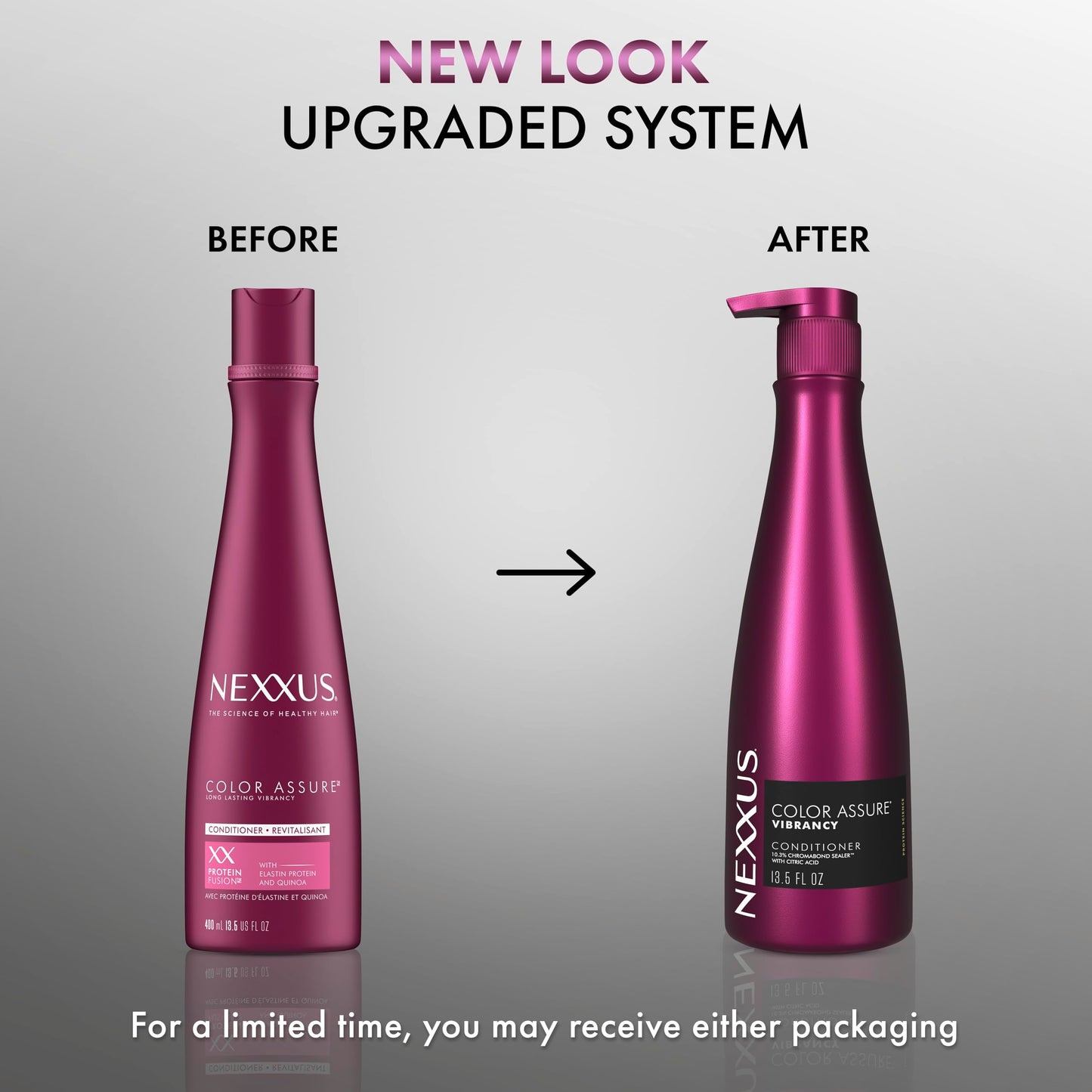 Nexxus COLOR ASSURE Conditioner for Vibrancy for Color Treated Hair Powered by CHROMABOND SEALER with Citric Acid 13.5 oz