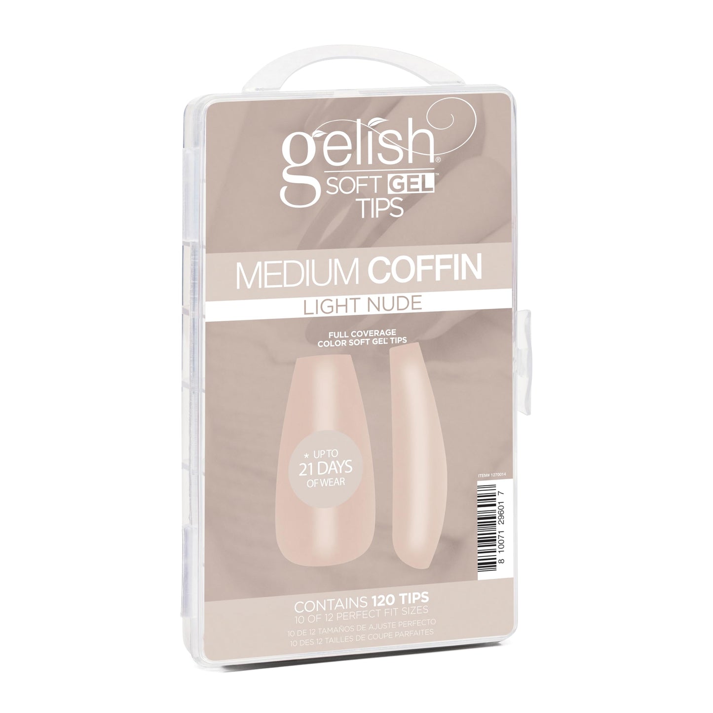 Gelish Nude Soft Gel™ Tips Press on Nails Extension - Light Nude Medium Coffin, 120 Count Beauty & Personal Care Gelish