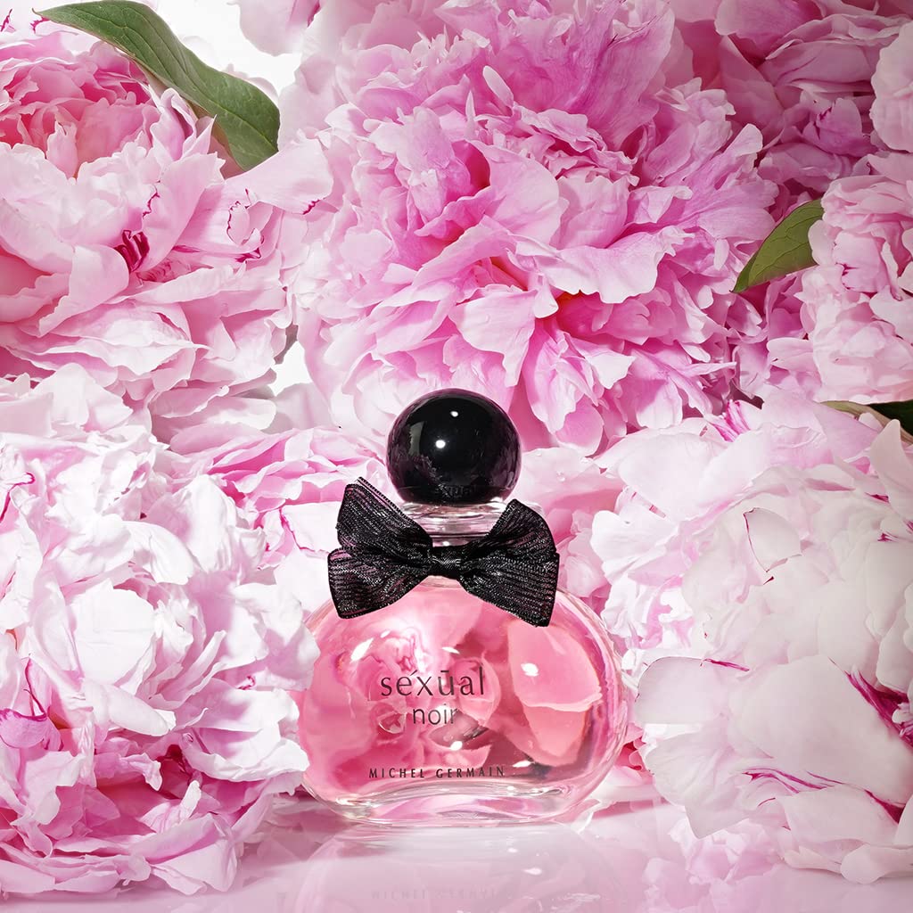 Michel Germain Sexual Noir Eau de Parfum Fragrance Spray, Notes of Strawberries, Pink Orchid, Warming Vanilla, Long-Lasting, Warm Floral & Sensual Gift for Her, 1.4 Fl Oz