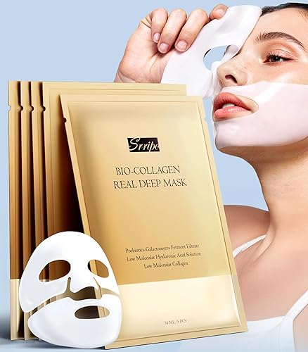 Radiant Glow Collagen Face Mask - Real Deep Overnight Face Masks Skincare with Hyaluronic Acid, Galactomyces Ferment & Vitamin E, Facial Mask