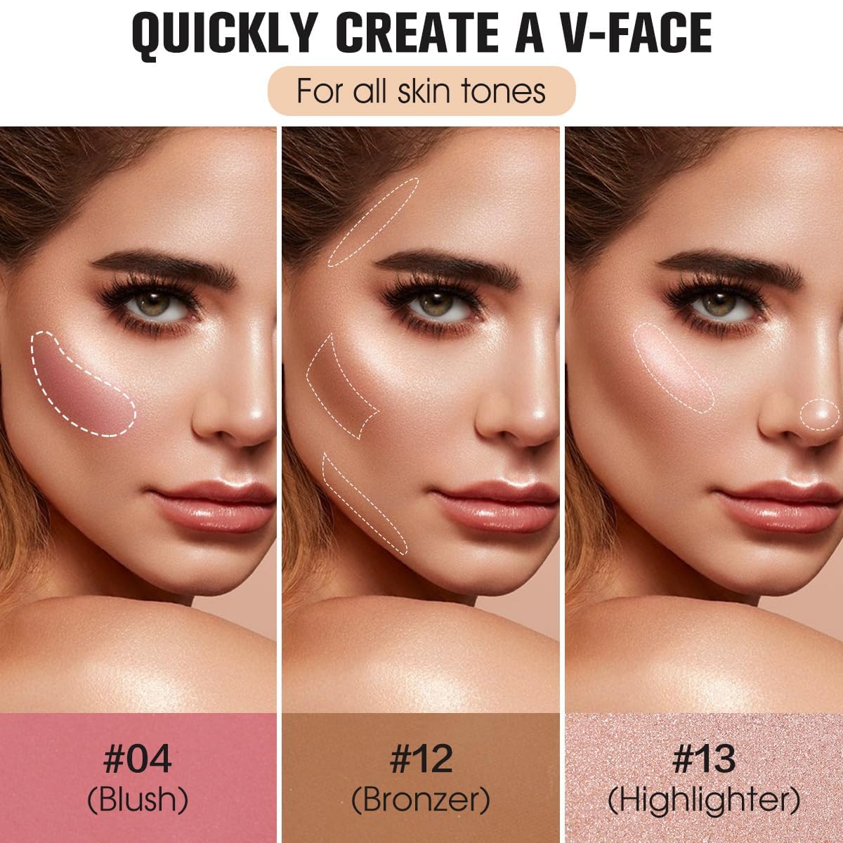 16 Color Contour Palette Makeup with 2 Brushes - Blush Highlighter Bronzer All-in-One Makeup Palette Contour Set - Face Cosmetics Gift, Holiday Beauty Beauty and Personal Care SPRINGSKY