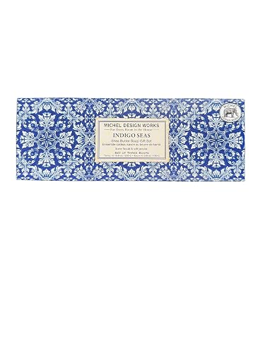 Michel Design Works Triple Shea Butter Soap Gift Set (3 Bars) (Indigo Seas)