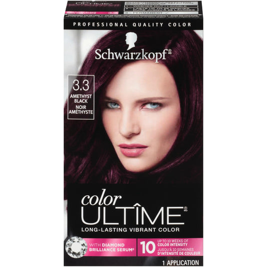 Schwarzkopf Color Ultime Hair Color 3.3 Amethyst Black – Permanent Black Hair Dye with Vivid Intensity & Fade-Resistant Shine up to 10 Weeks