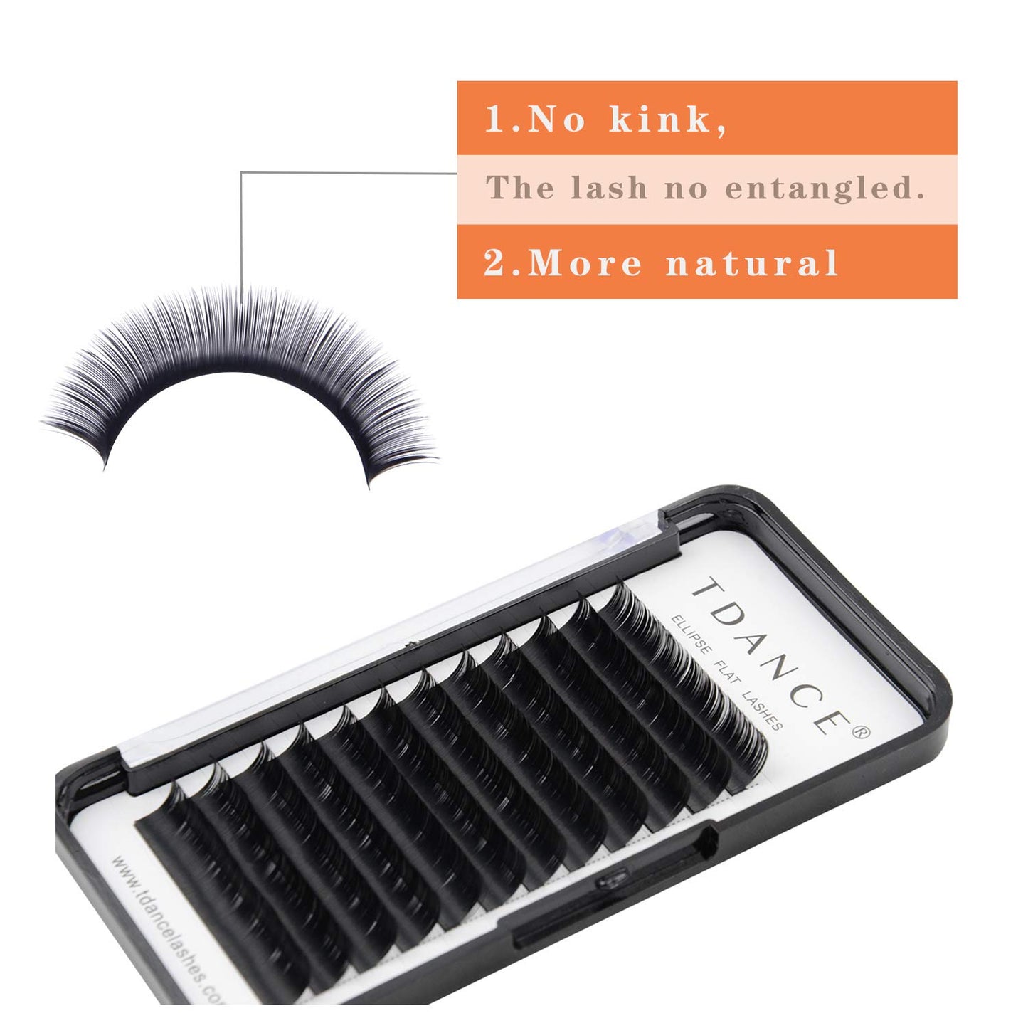 TDANCE Classic Lash Extensions Flat Lashes Eyelash Extensions 0.15mm D Curl Ellipse Eyelash Extensions 8mm Mixed Black Matte Individual Lashes Salon