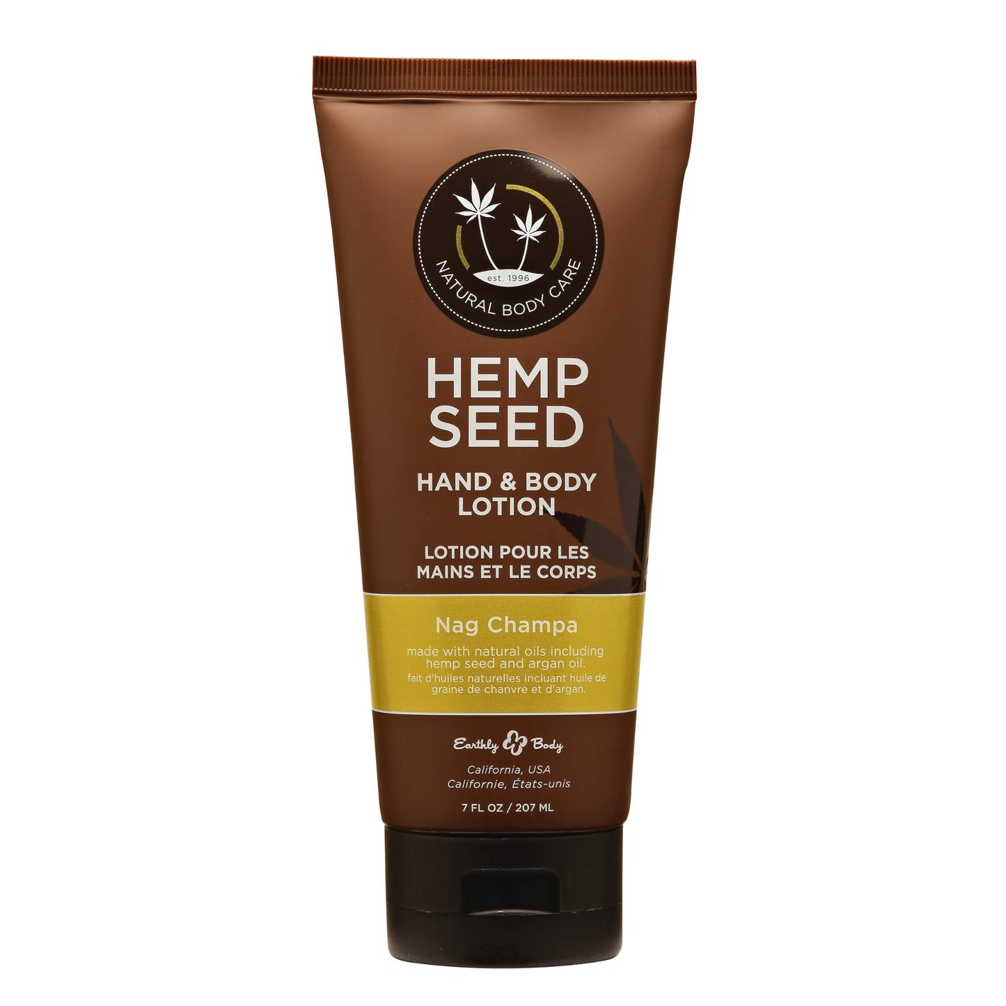 Hemp Seed Hand & Body Lotion, Nag Champa Scent - 7 Fl Oz - Soothe Dry Skin - Argan Oil, Hemp Seed Oil - Light, Non-Greasy Formula - Vegan & Cruelty