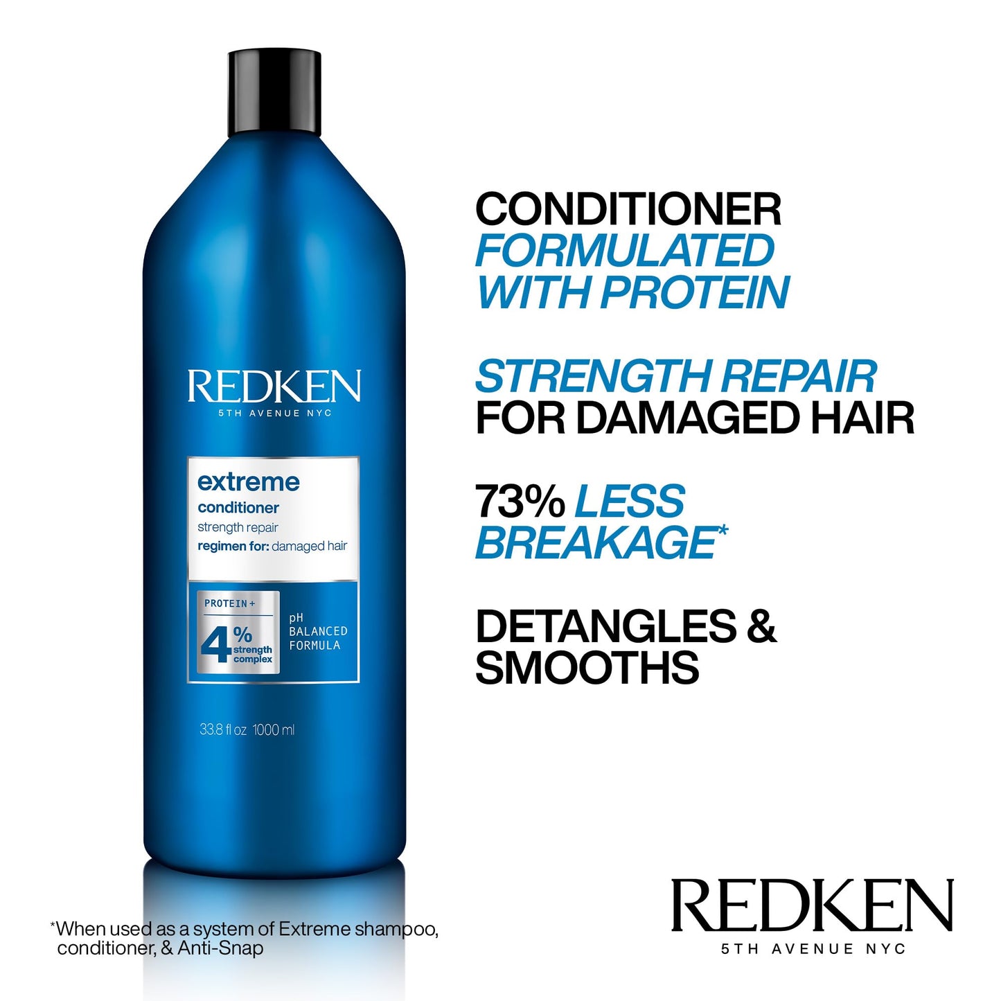 Redken Extreme Conditioner | Anti-Breakage & Protection for Damaged Hair | Infused With Proteins | 33.8 Fl Oz Beauty and Personal Care Redken
