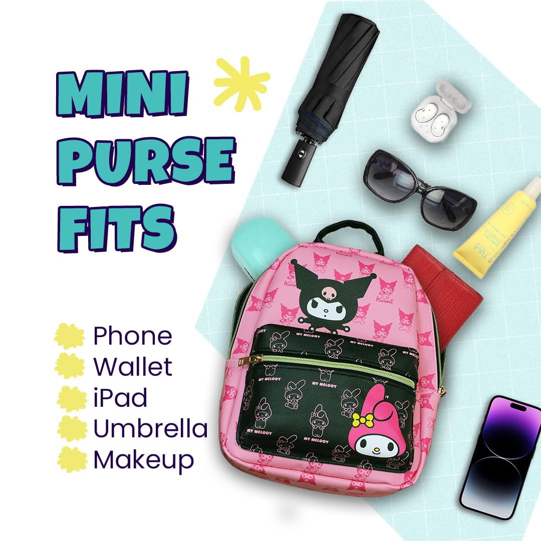 Hello Kitty and Friends Mini PU Leather Backpack Purse with Adjustable Straps 10 Inch