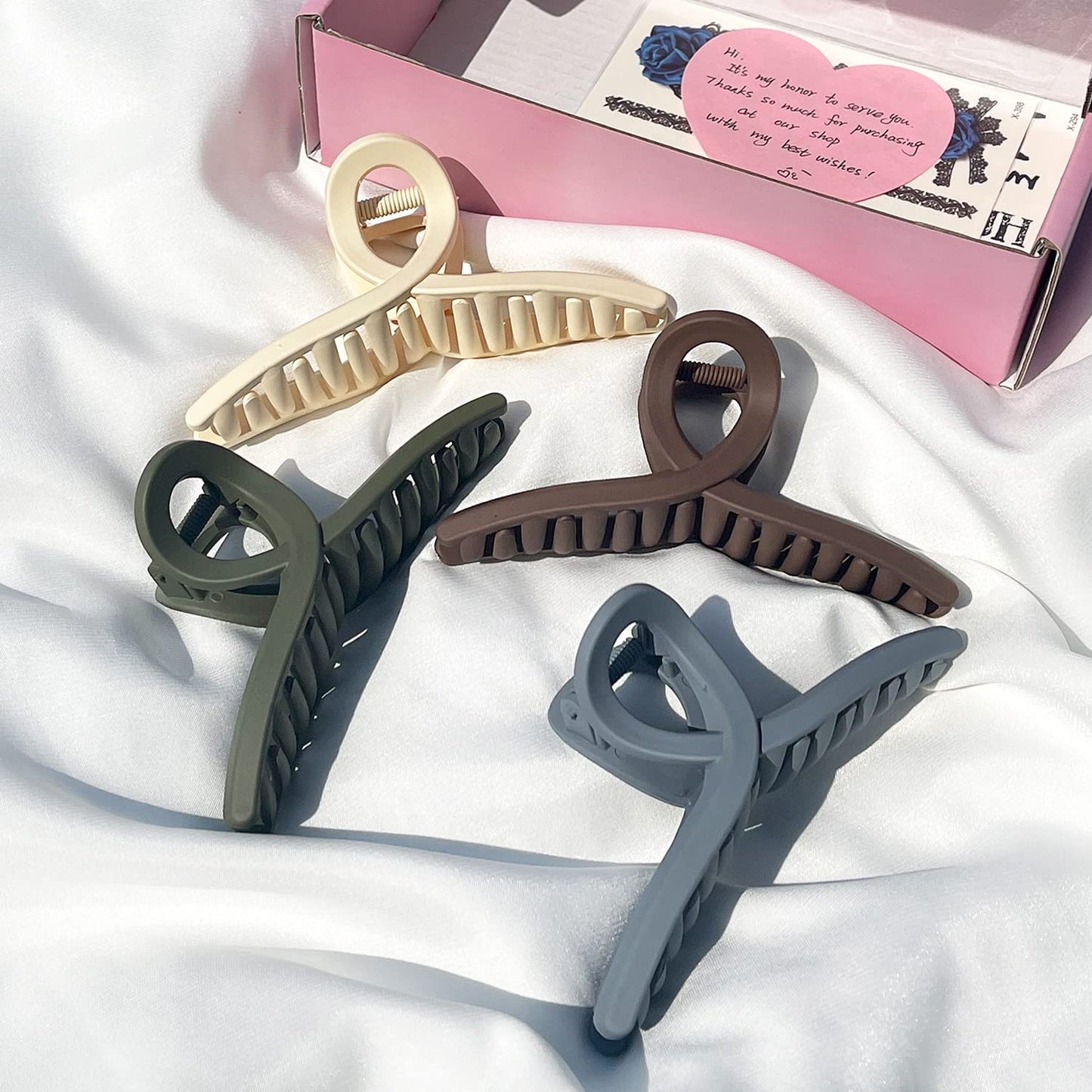 Hair Claw Clips No Slip Medium Matte 4.3 Inch Jaw Butterfly Clip for Long Thin Fine Thick Hair Women and Girls 4 Packs