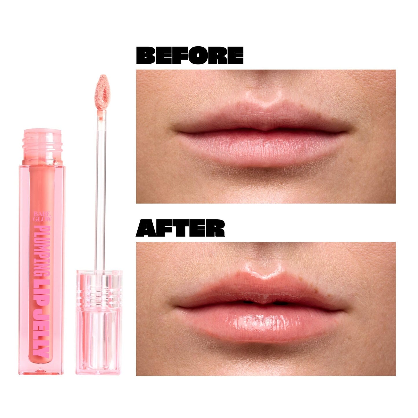 BABE ORIGINAL Plumping Lip Jelly for Fuller Looking Lips | Lip Gloss with Peptides Hyaluronic Acid Plumps & Hydrates Lips | Cruelty-Free, Vegan