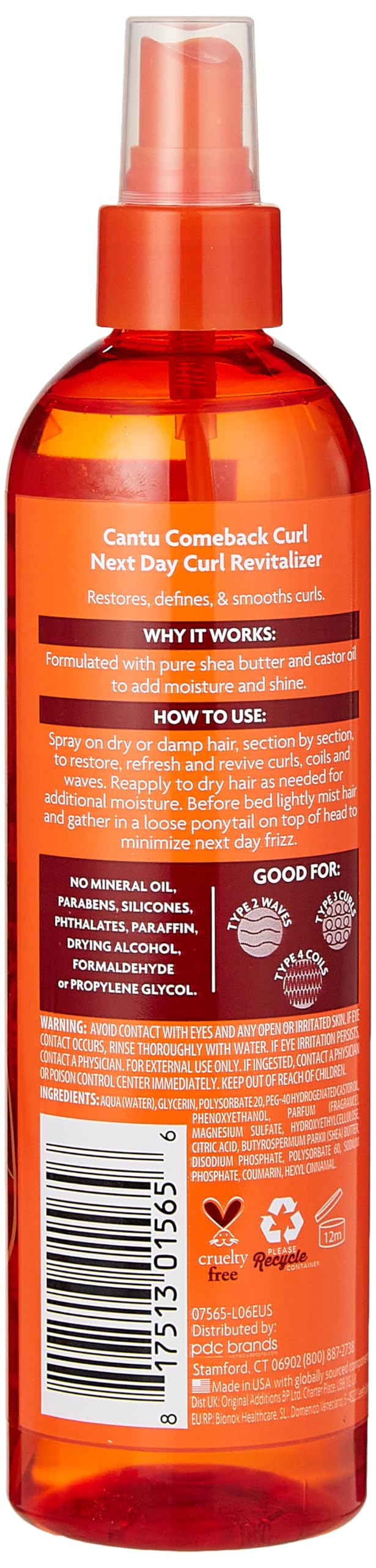 Cantu Natural Hair Comeback Curl Revitalizer 12 Ounce Pump (354ml) (3 Pack)