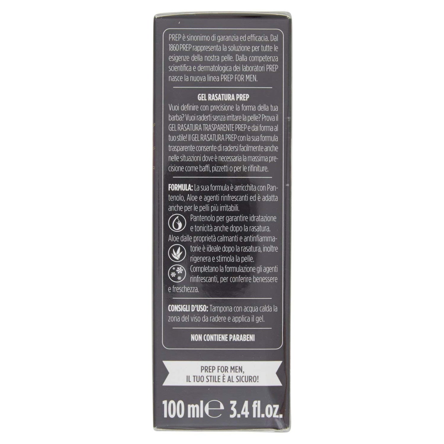 Prep Gel Shave Transparent with Pantenolo and Aloe - 100 ml Beauty and Personal Care PREP