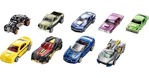 Hot Wheels Toy Cars or Trucks 9-Pack, Set of 9 Vehicles in 1:64 Scale, Including 1 Exclusive, for Kids & Collectors (Styles May Vary)
