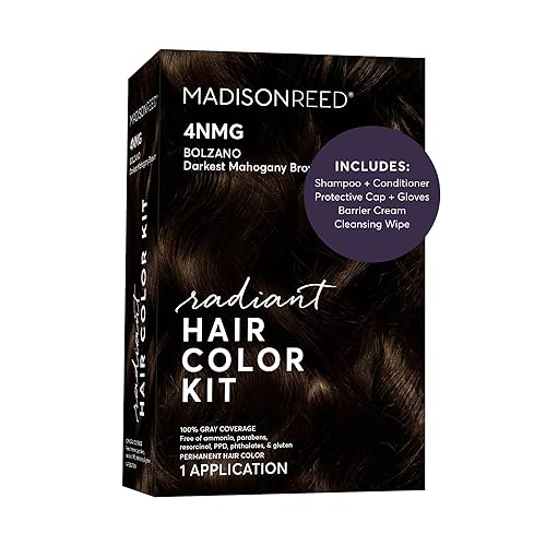 Madison Reed Radiant Hair Color Kit - 4NMG Darkest Chocolate Brown with Warm Mahogany Tones (Bolzano), Permanent Hair Dye, Superior Gray Coverage