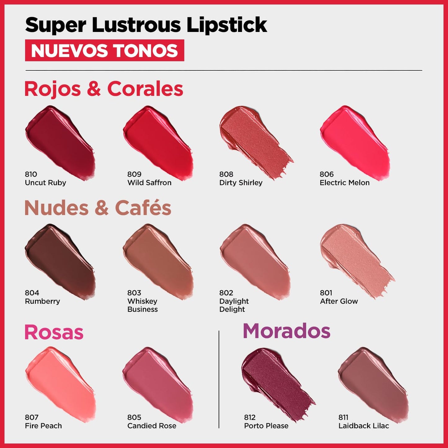 Revlon Super Lustrous Lipstick, Creamy Formula For Soft, Fuller-Looking Lips, Moisturized Feel, 805 Candied Rose, 0.15 oz