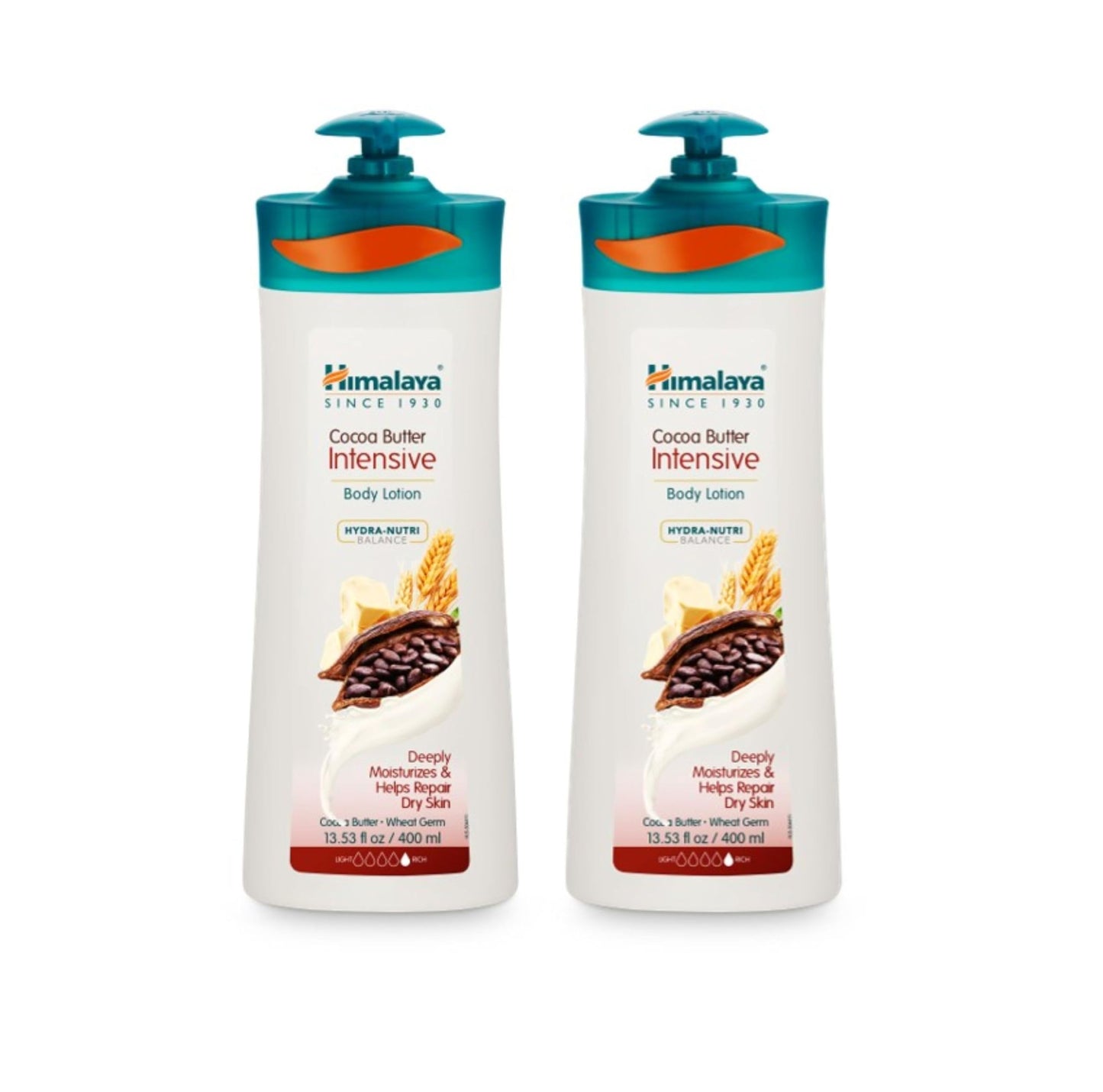 Himalaya Herbal Healthcare Cocoa Butter Intensive Body Lotion, Daily Ultra Moisturizer for Dry Skin, 13.53 oz, 2 Pack