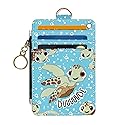 datoucat slim wallet credit card holder, sea turtles, rfid women cute small front pocket with zipper, pu leather thin travel blocking case id…