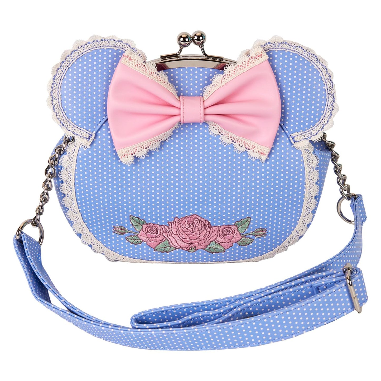 Loungefly Disney Minnie Floral and Lace Kisslock Crossbody Bag