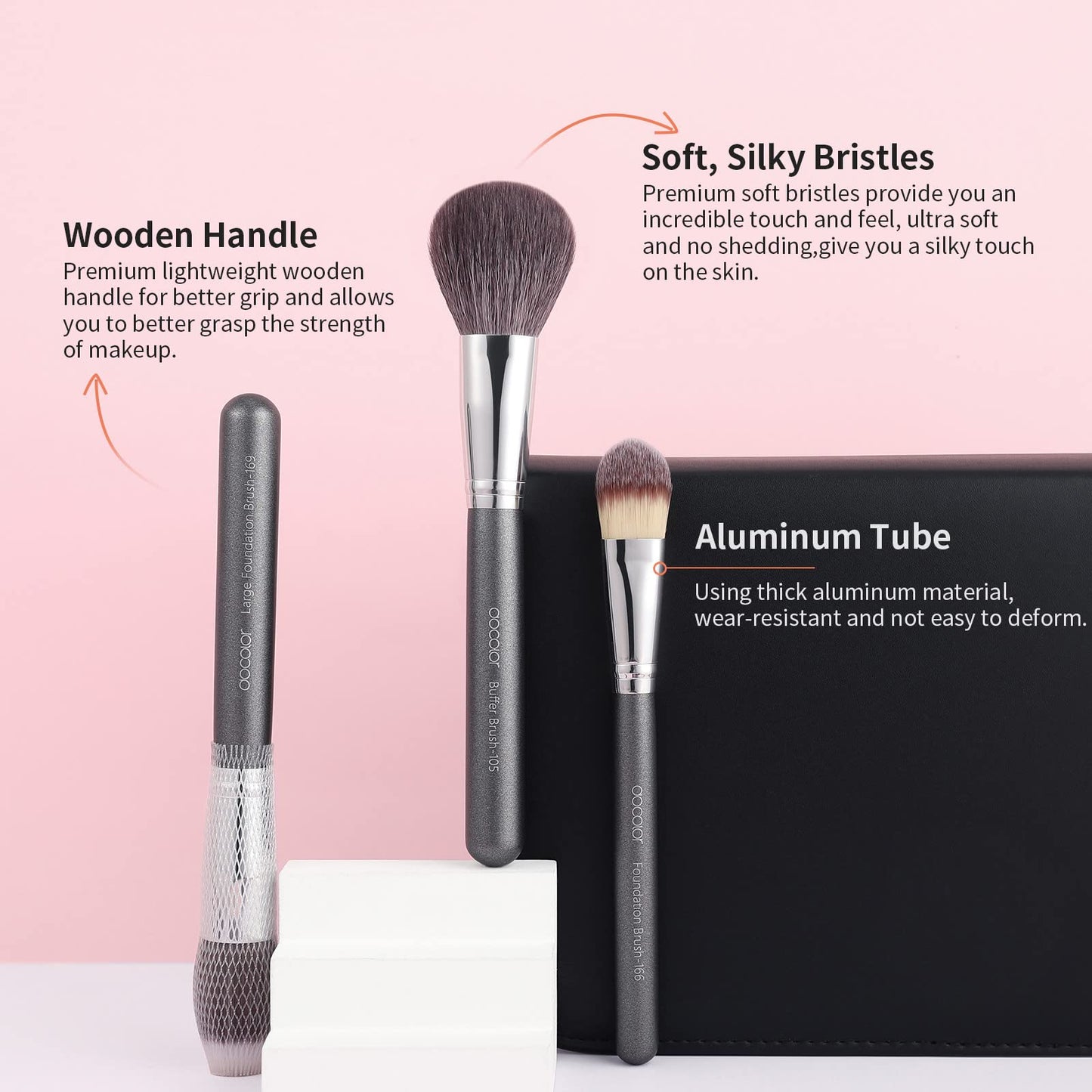 Docolor Professional Makeup Brush Set 29Pcs Makeup Brushes Valentines Day Gifts Premium Goat Synthetic Fiber Foundation Face Powder Blush Concealer